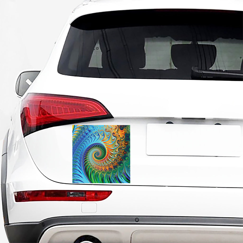 Trippy Fractal Print Car Sticker