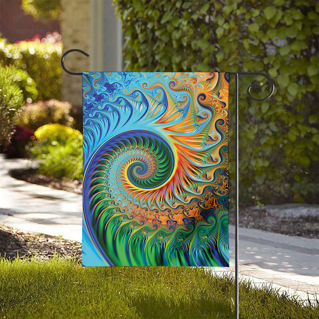 Trippy Fractal Print House Flag