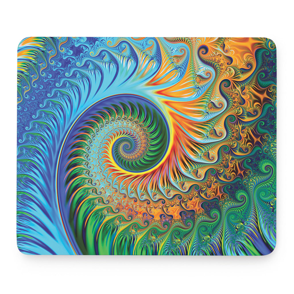 Trippy Fractal Print Mouse Pad
