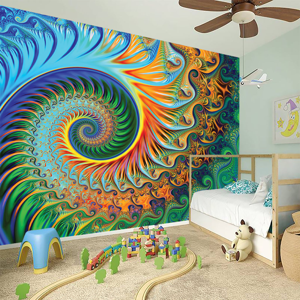 Trippy Fractal Print Wall Sticker