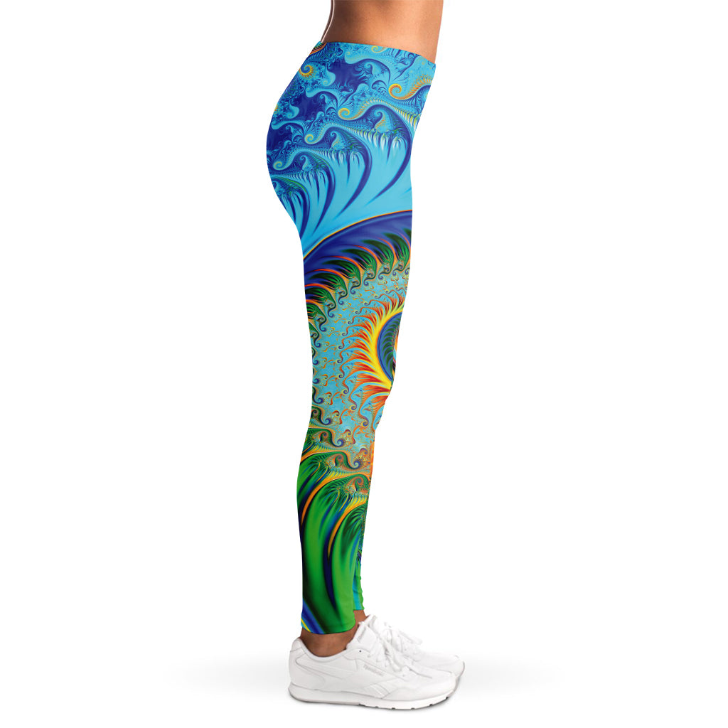 Trippy Fractal Print Women's Leggings