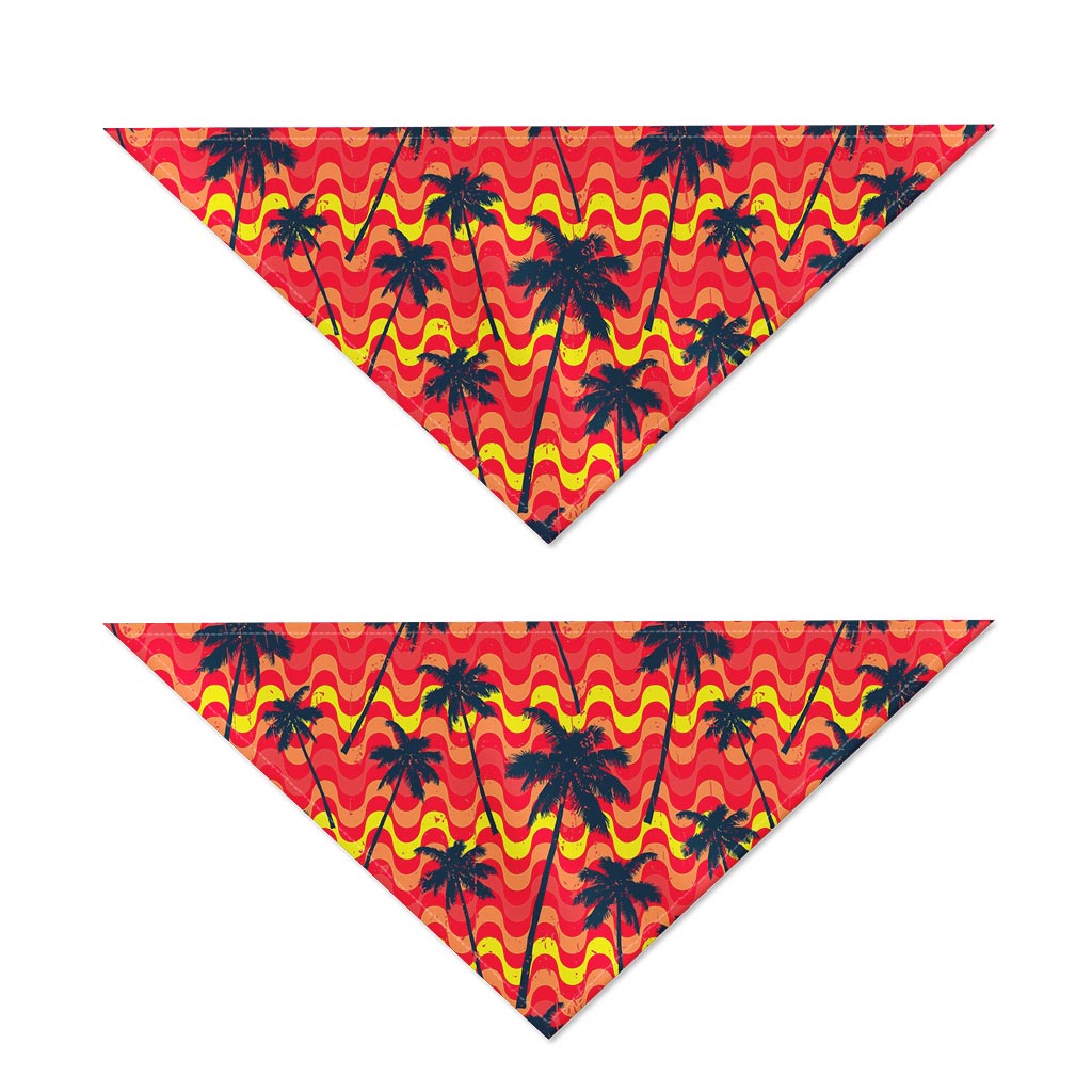Trippy Palm Tree Pattern Print Dog Bandana