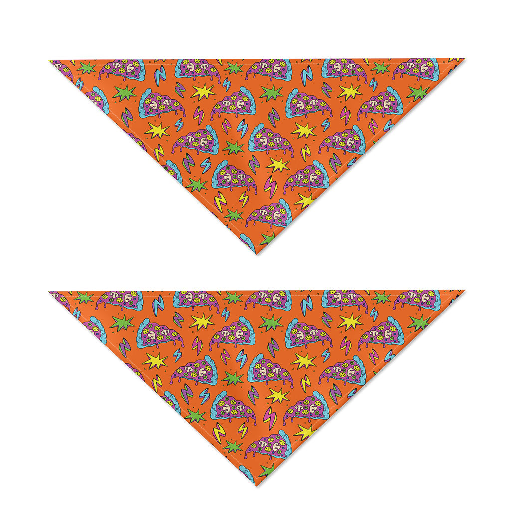 Trippy Pizza Pattern Print Dog Bandana