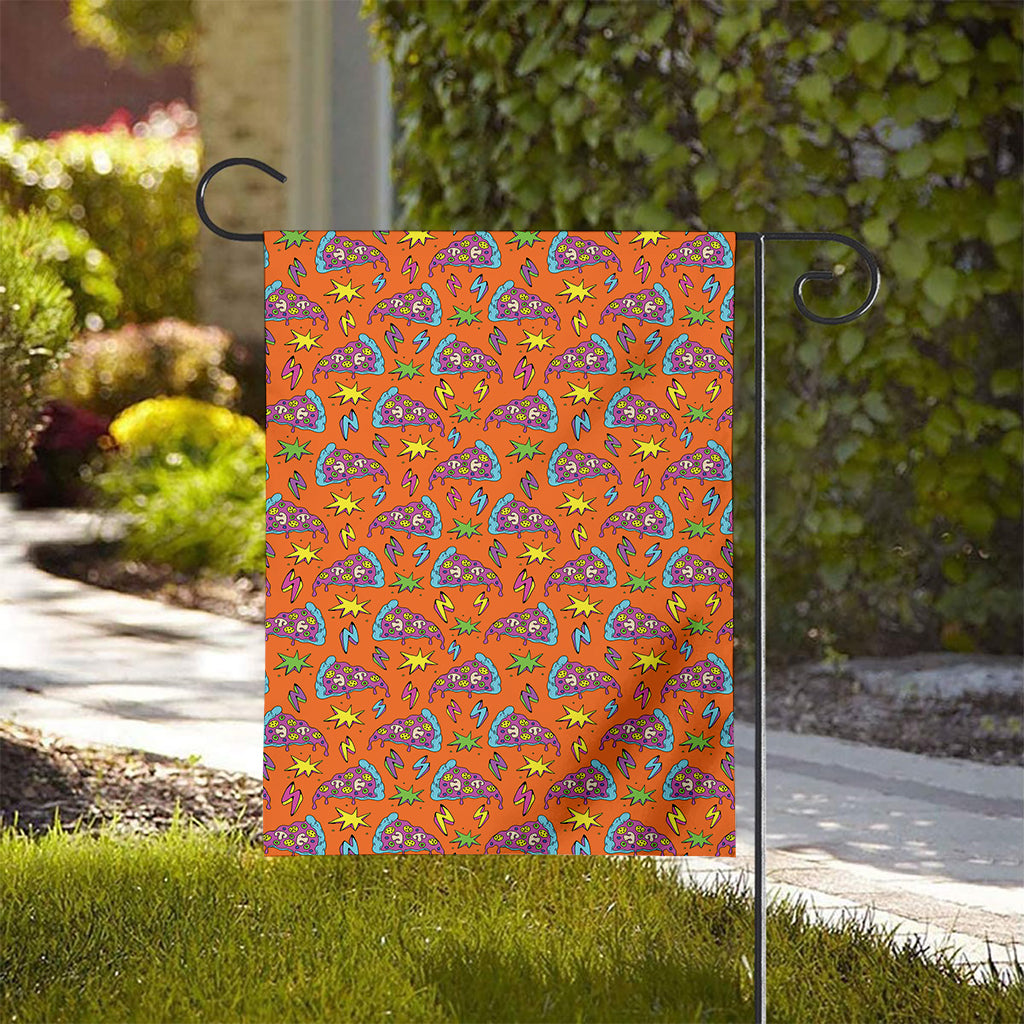 Trippy Pizza Pattern Print House Flag
