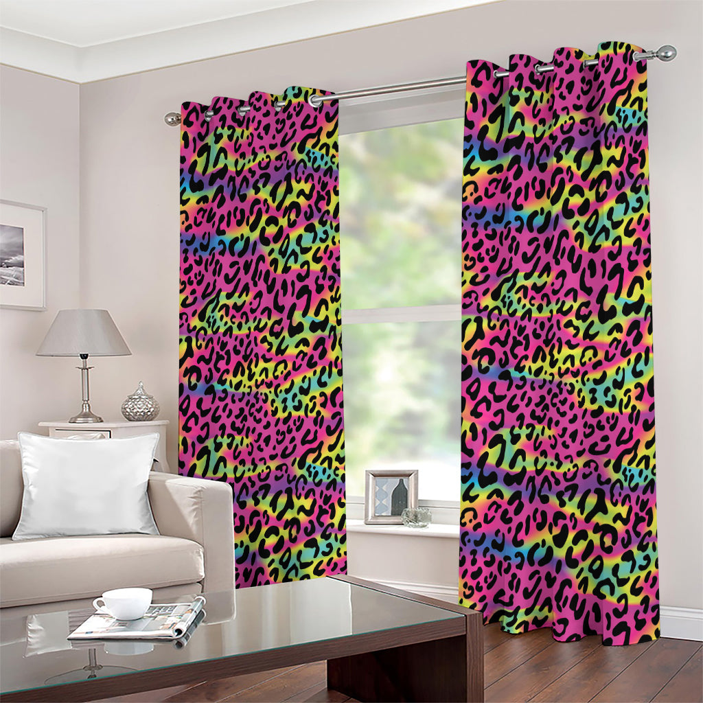 Trippy Psychedelic Leopard Print Extra Wide Grommet Curtains