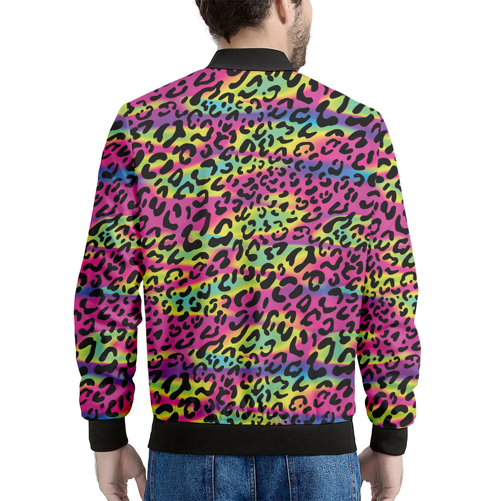 Trippy Psychedelic Leopard Print Men's Bomber Jacket