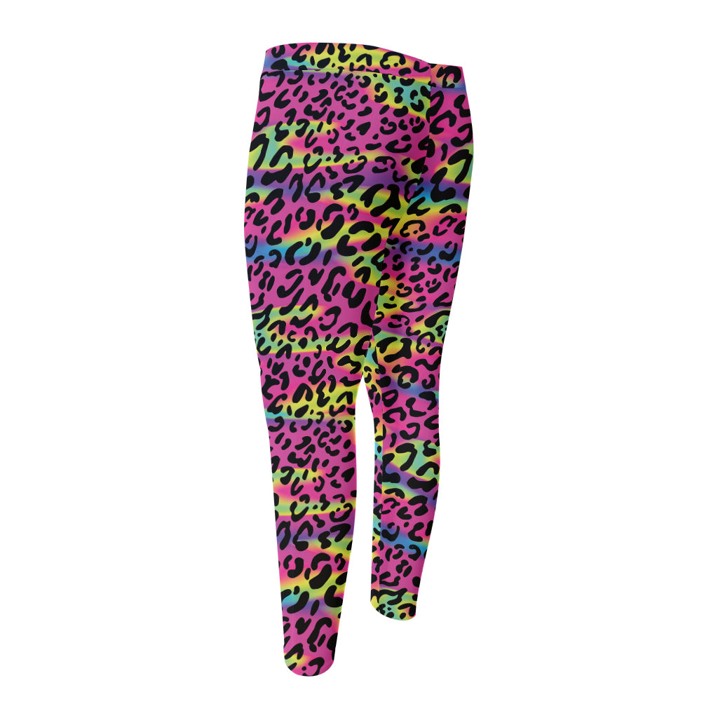 Trippy Psychedelic Leopard Print Men's Compression Pants