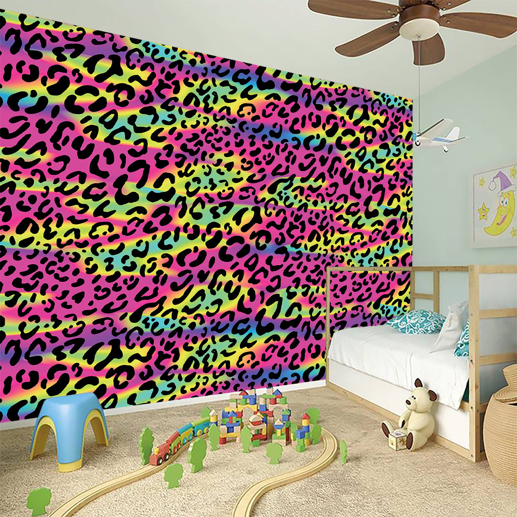 Trippy Psychedelic Leopard Print Wall Sticker