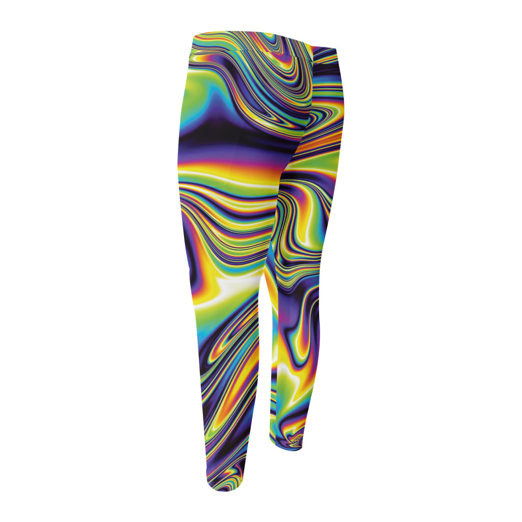 Trippy Rave Print Men's Compression Pants
