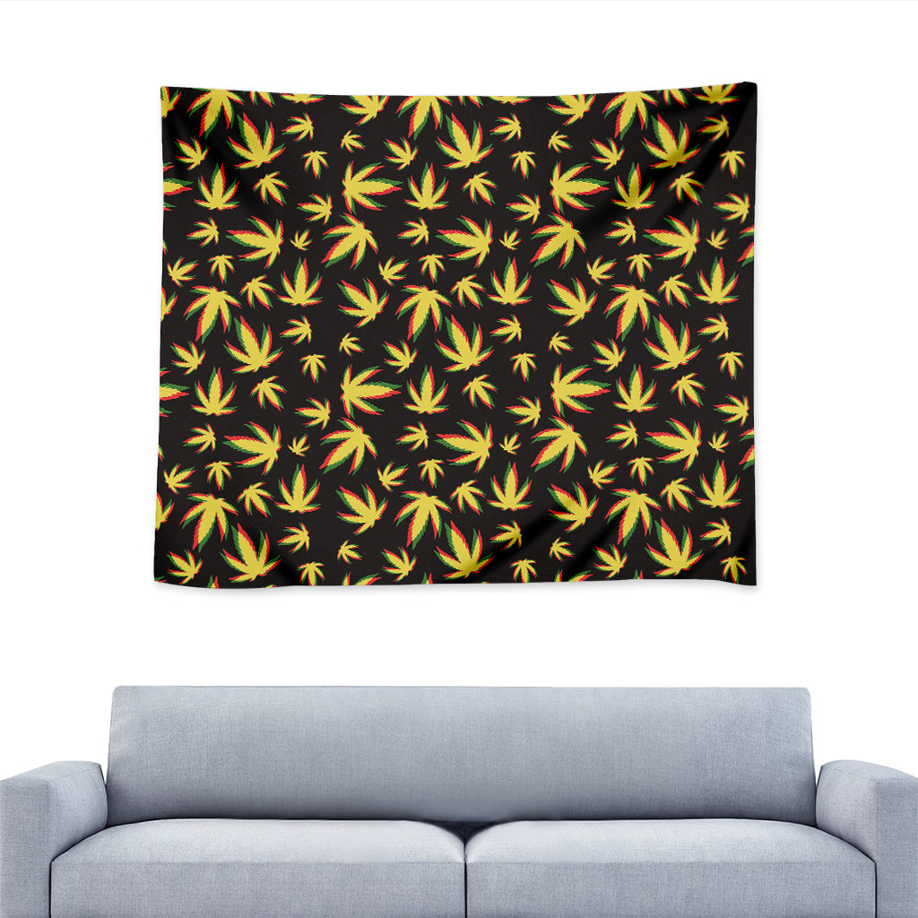 Trippy Weed Leaf Pattern Print Tapestry