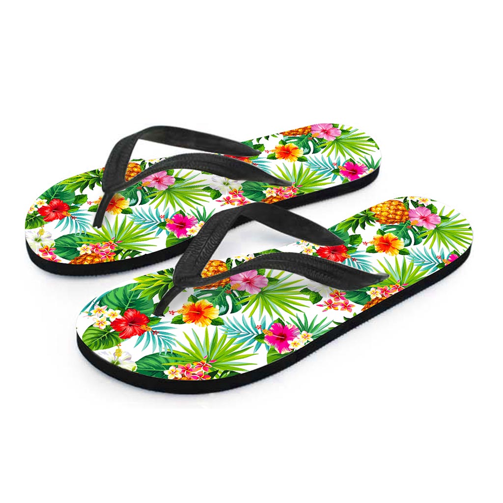 Tropical Aloha Pineapple Pattern Print Flip Flops