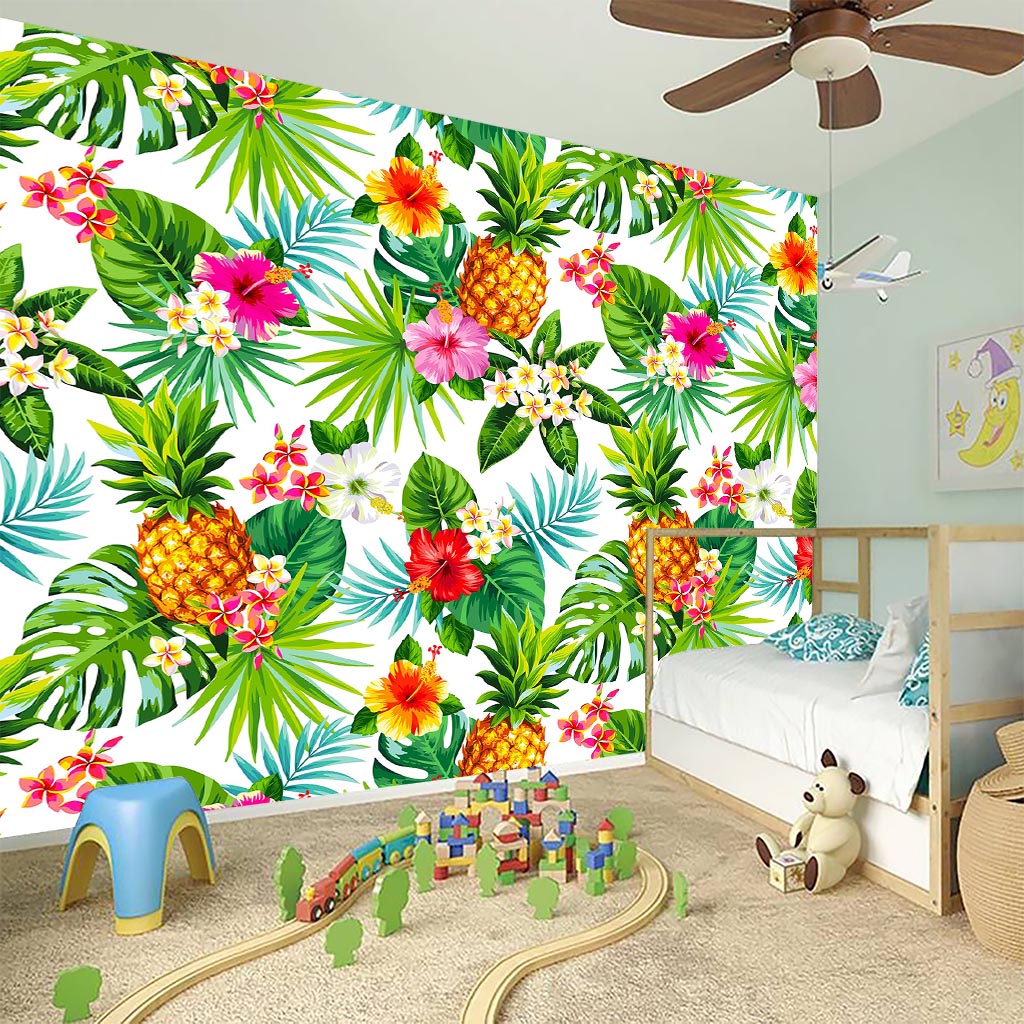 Tropical Aloha Pineapple Pattern Print Wall Sticker