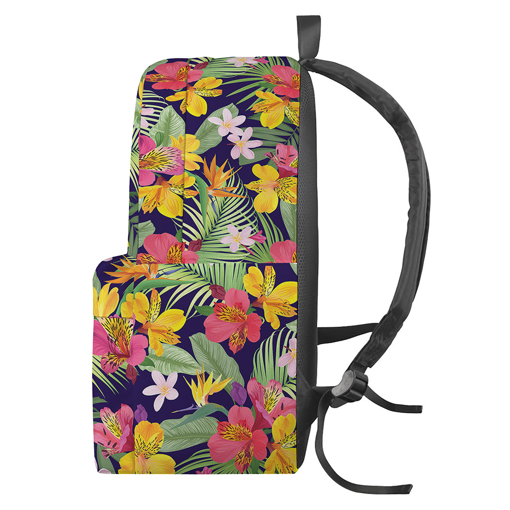 Tropical Alstroemeria Pattern Print Backpack