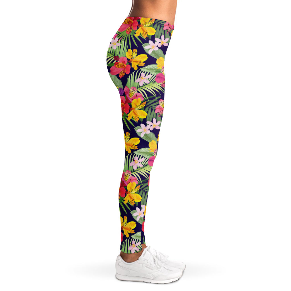 Tropical Alstroemeria Pattern Print Women's Leggings