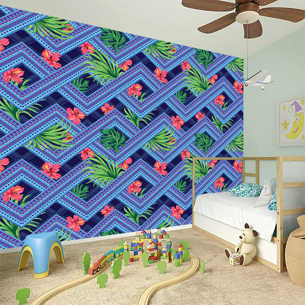 Tropical Aztec Geometric Pattern Print Wall Sticker