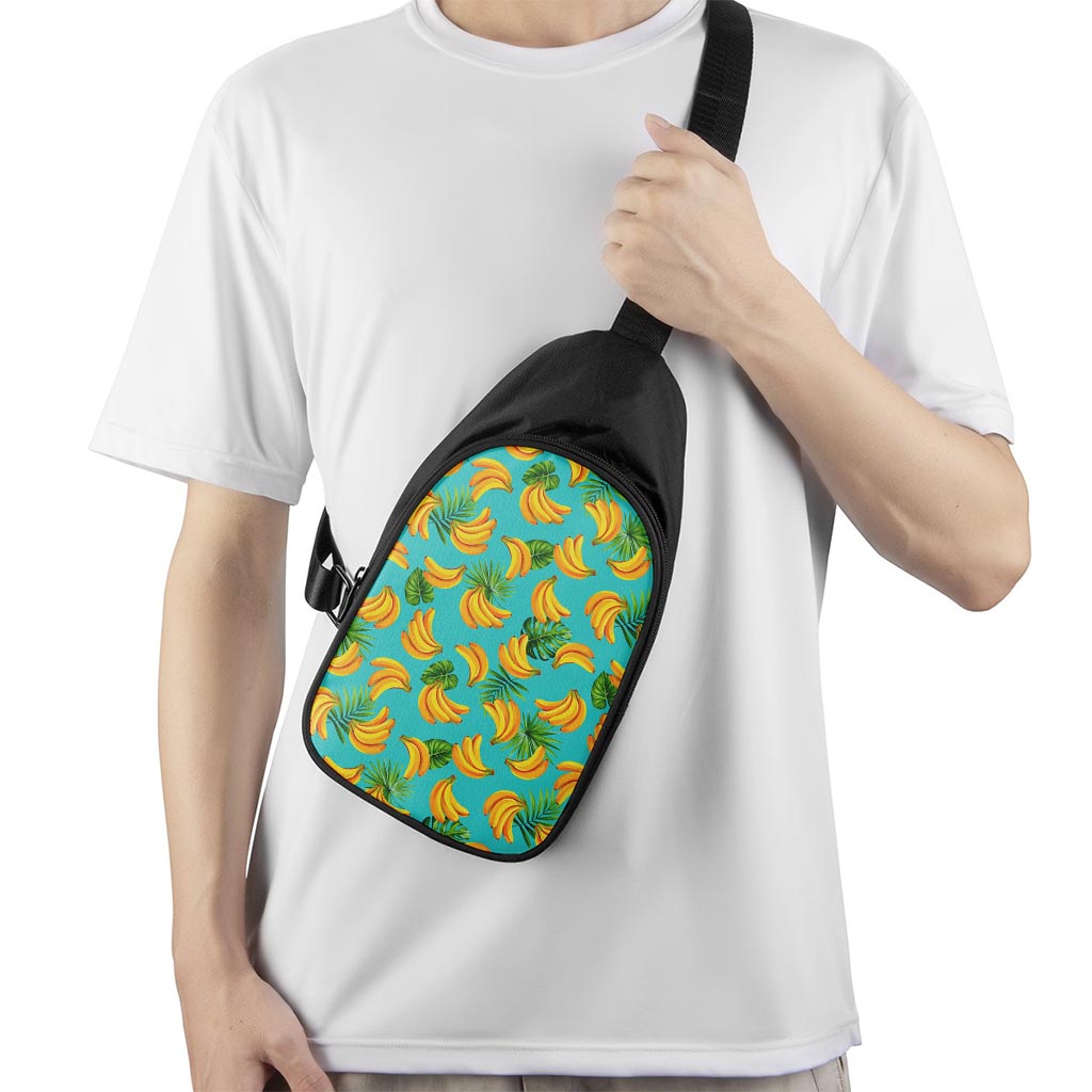 Tropical Banana Leaf Pattern Print Chest Bag