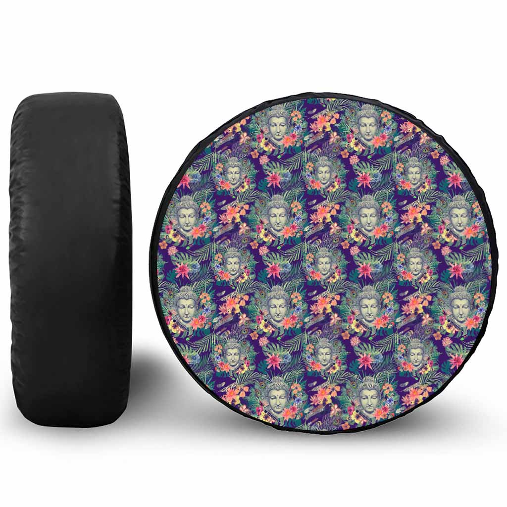Tropical Buddha Print Tire Cover