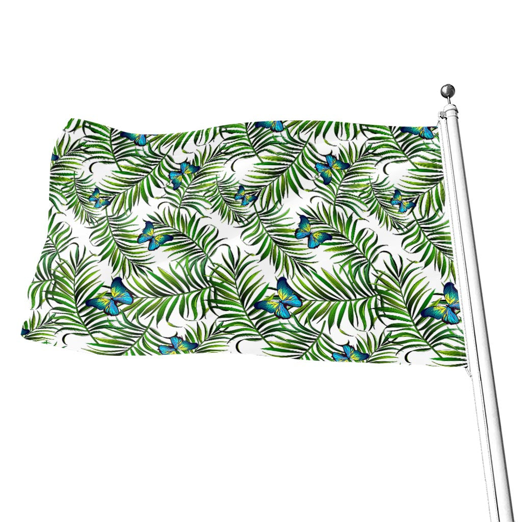 Tropical Butterfly Pattern Print Flag