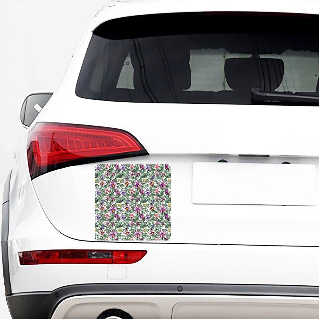 Tropical Cattleya Pattern Print Car Sticker