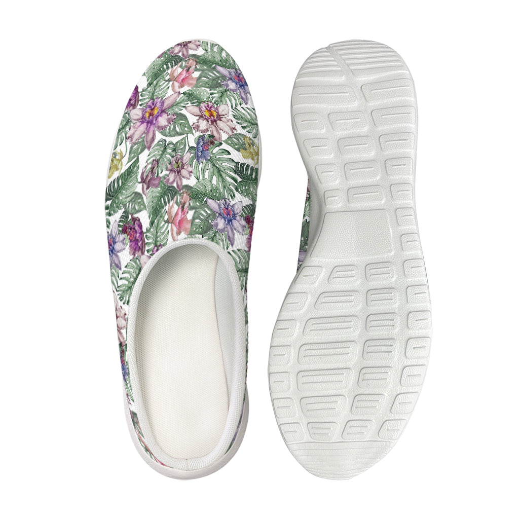 Tropical Cattleya Pattern Print Mesh Casual Shoes