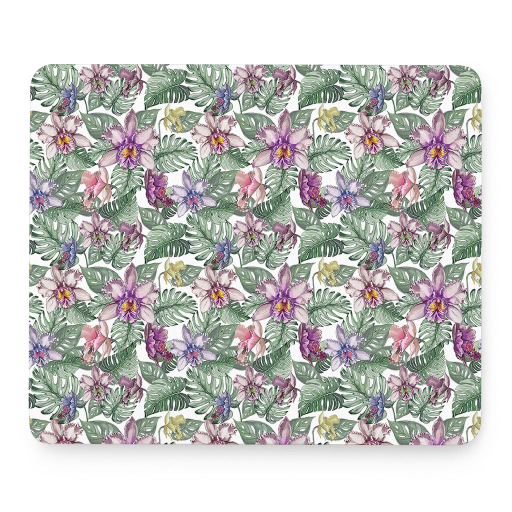 Tropical Cattleya Pattern Print Mouse Pad