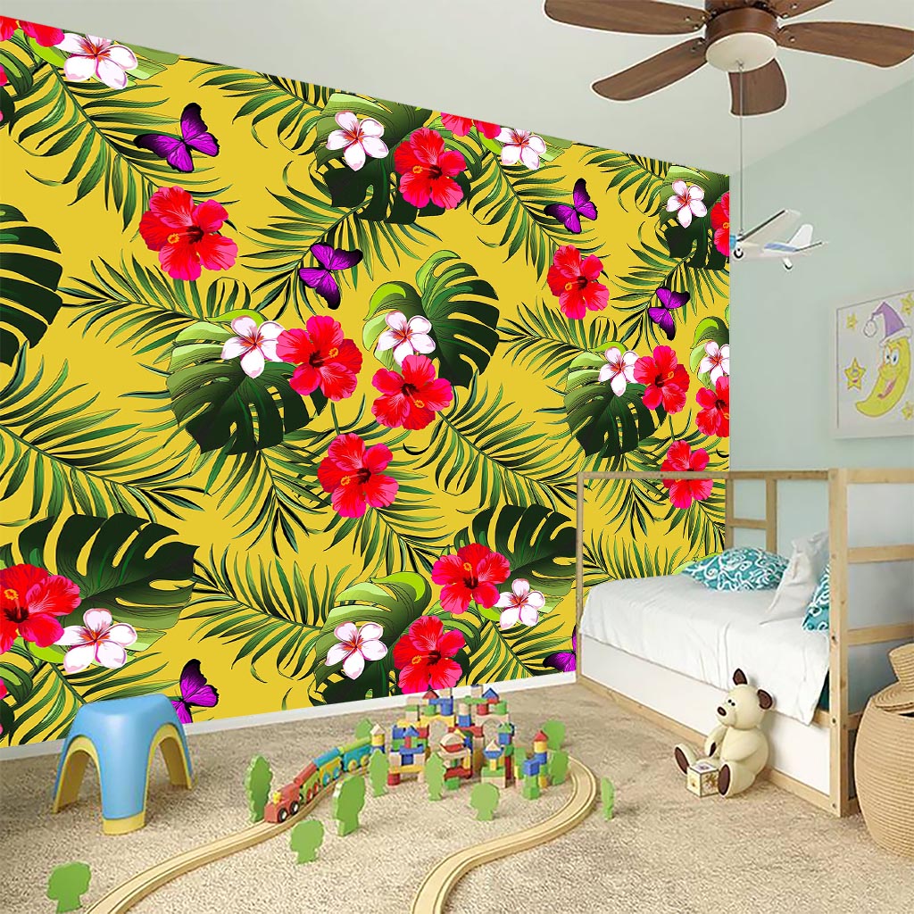 Tropical Exotic Hawaiian Pattern Print Wall Sticker