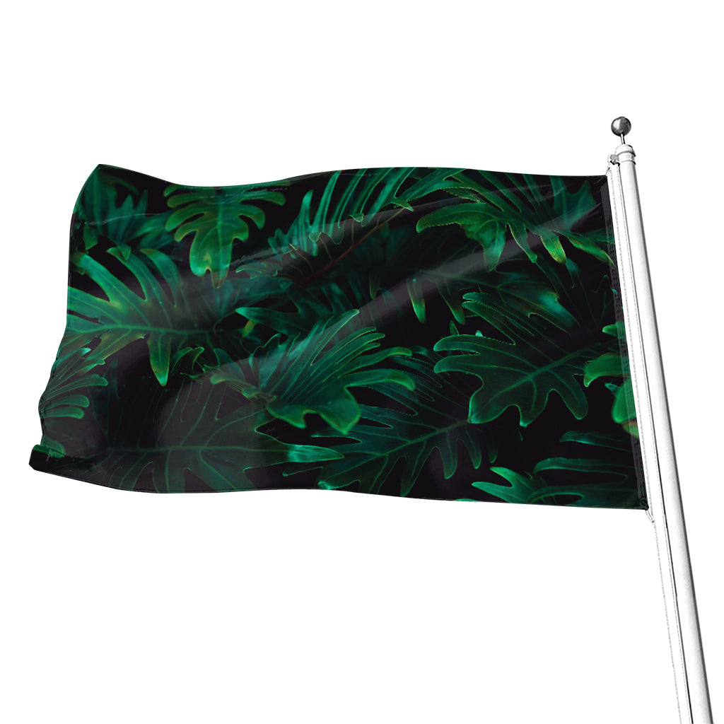 Tropical Fern Leaf Print Flag