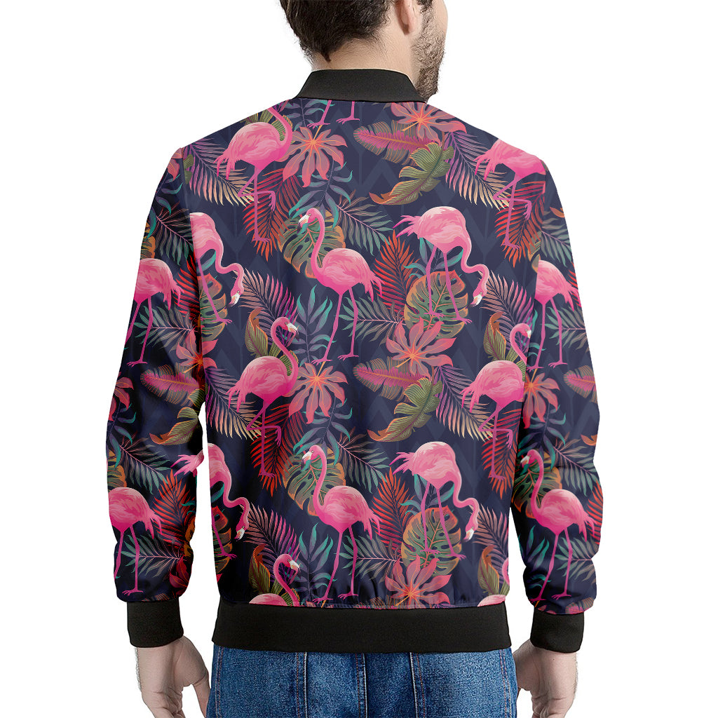 Tropical Flamingo Aloha Pattern Print Men's Bomber Jacket