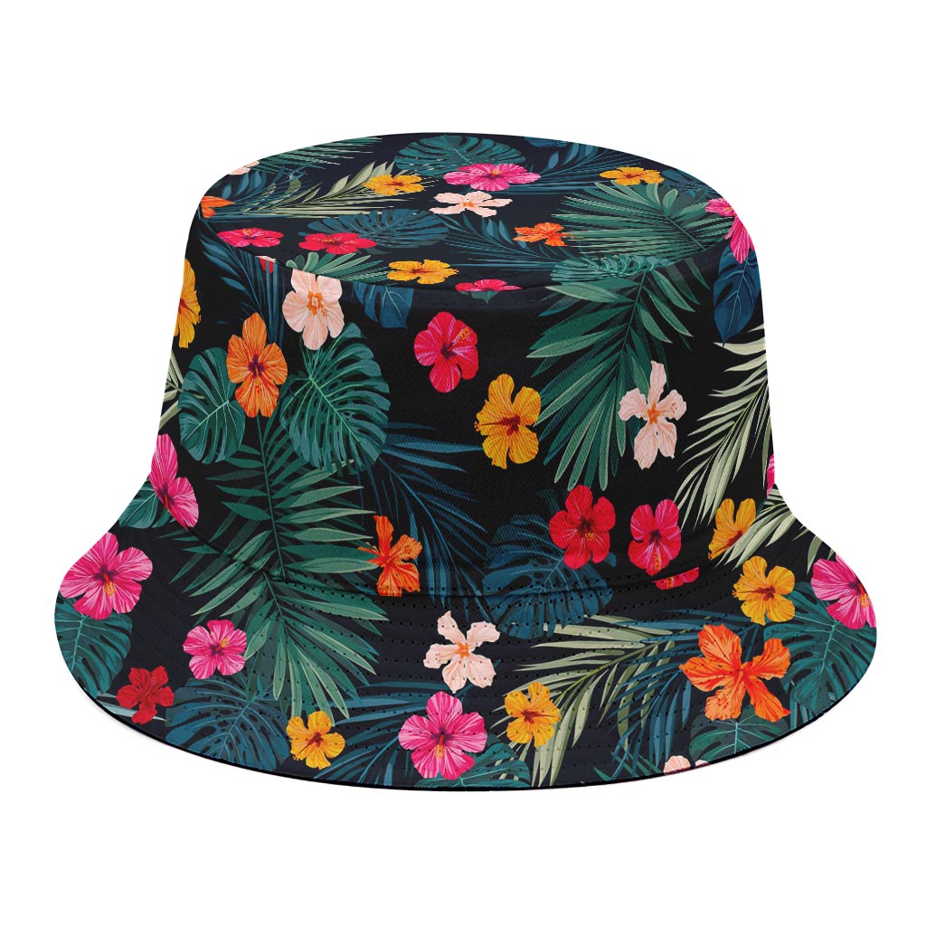 Tropical Flowers Hawaii Pattern Print Bucket Hat