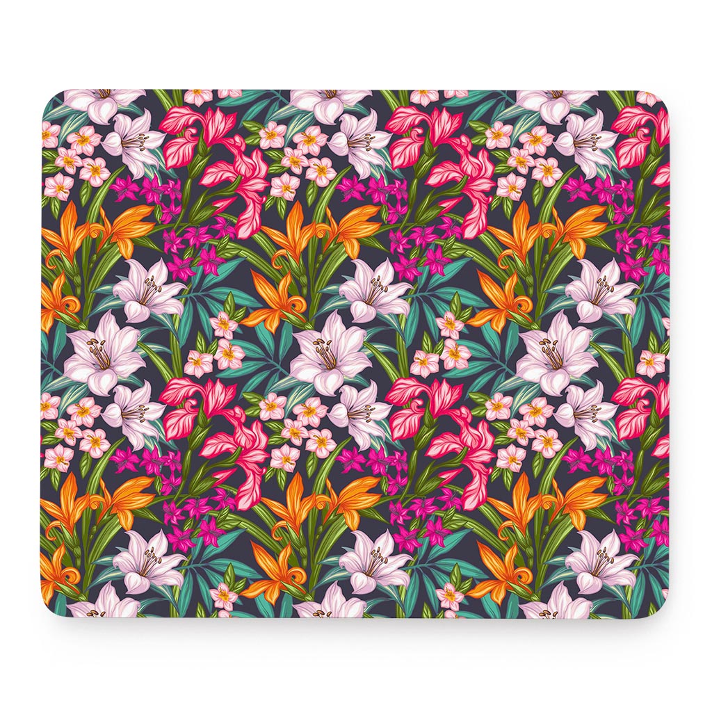 Tropical Flowers Pattern Print Mouse Pad