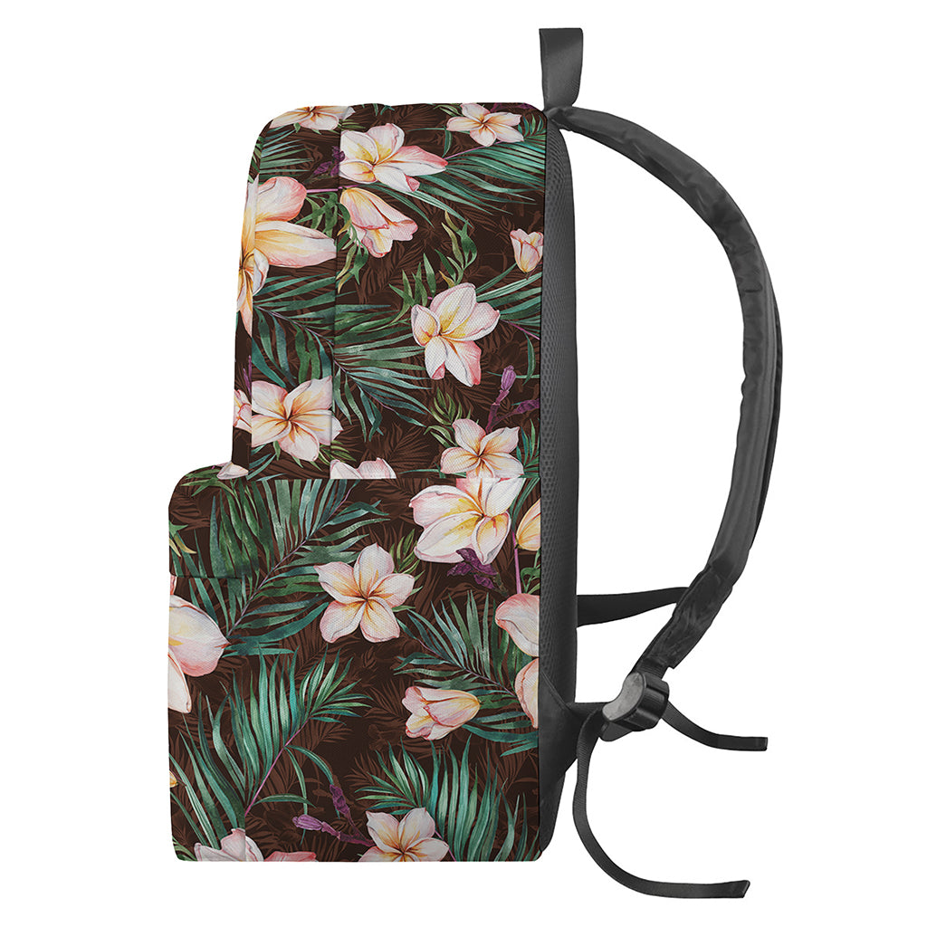 Tropical Frangipani Flower Print Backpack