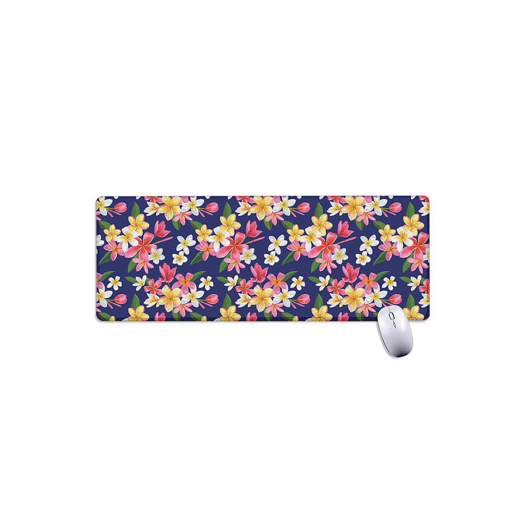 Tropical Frangipani Plumeria Print Extended Mouse Pad