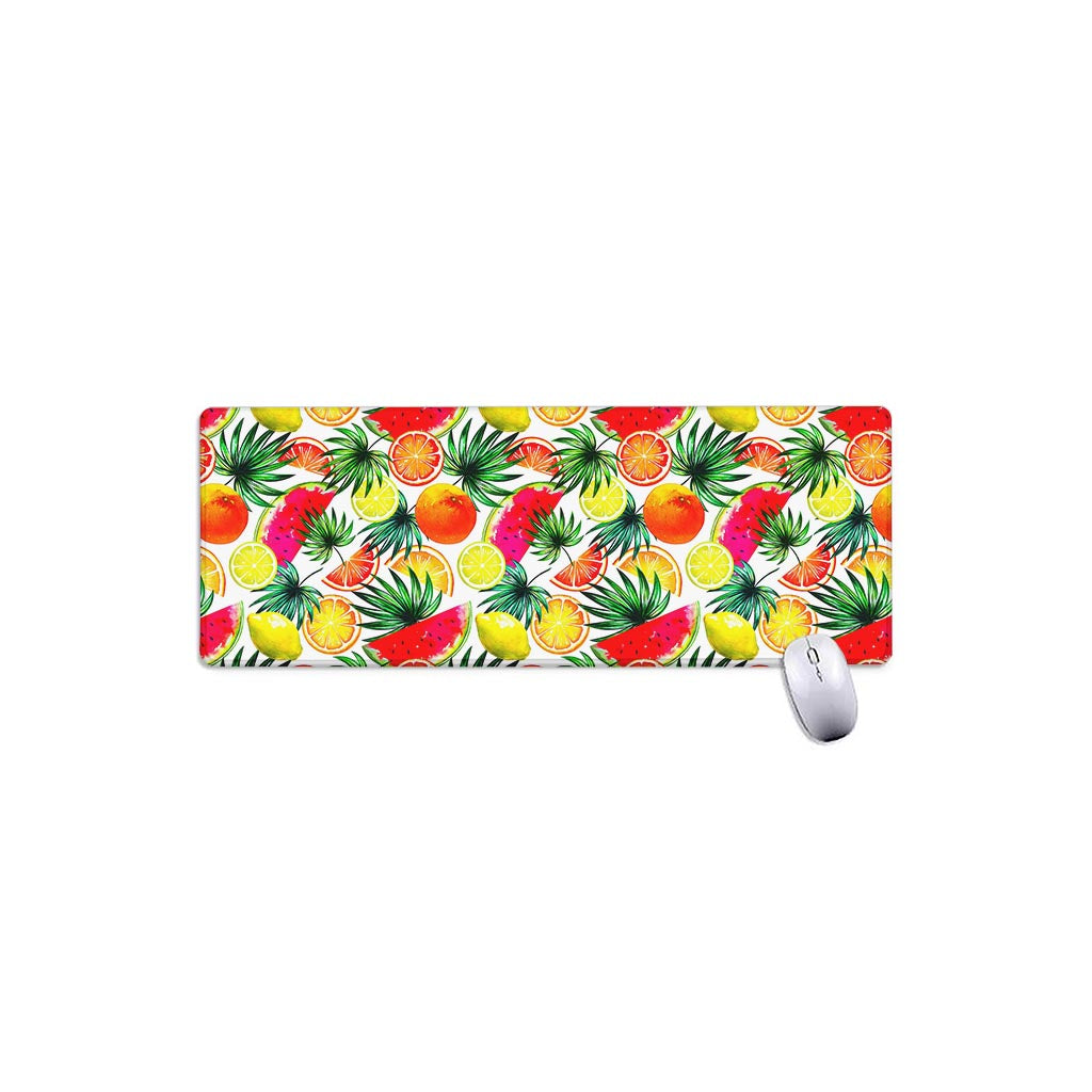 Tropical Fruit Leaf Pattern Print Extended Mouse Pad