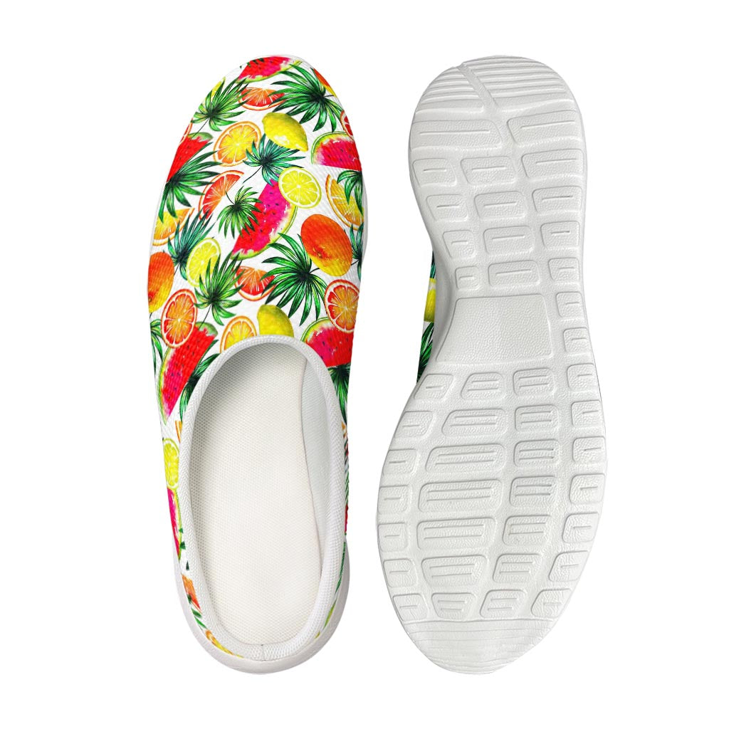 Tropical Fruit Leaf Pattern Print Mesh Casual Shoes