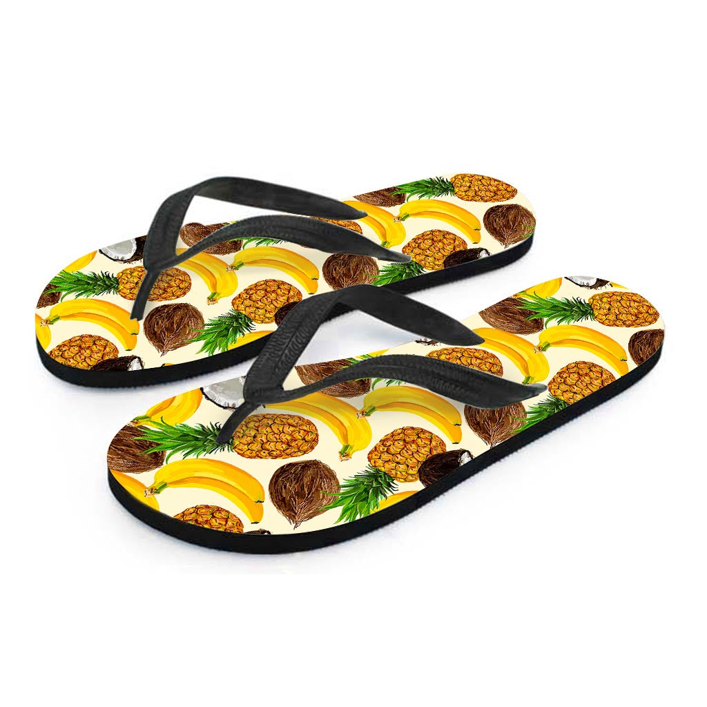 Tropical Fruits Pattern Print Flip Flops