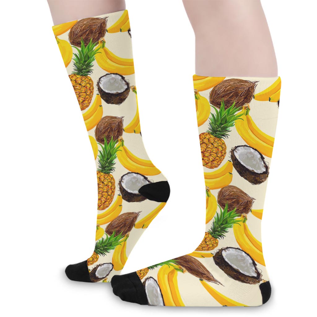Tropical Fruits Pattern Print Long Socks