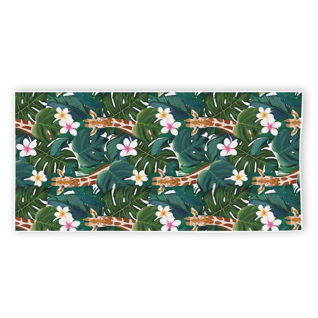 Tropical Giraffe Pattern Print Beach Towel