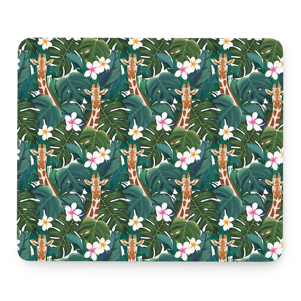 Tropical Giraffe Pattern Print Mouse Pad