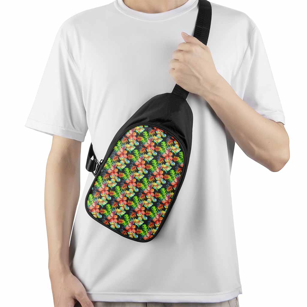 Tropical Hawaii Flowers Pattern Print Chest Bag