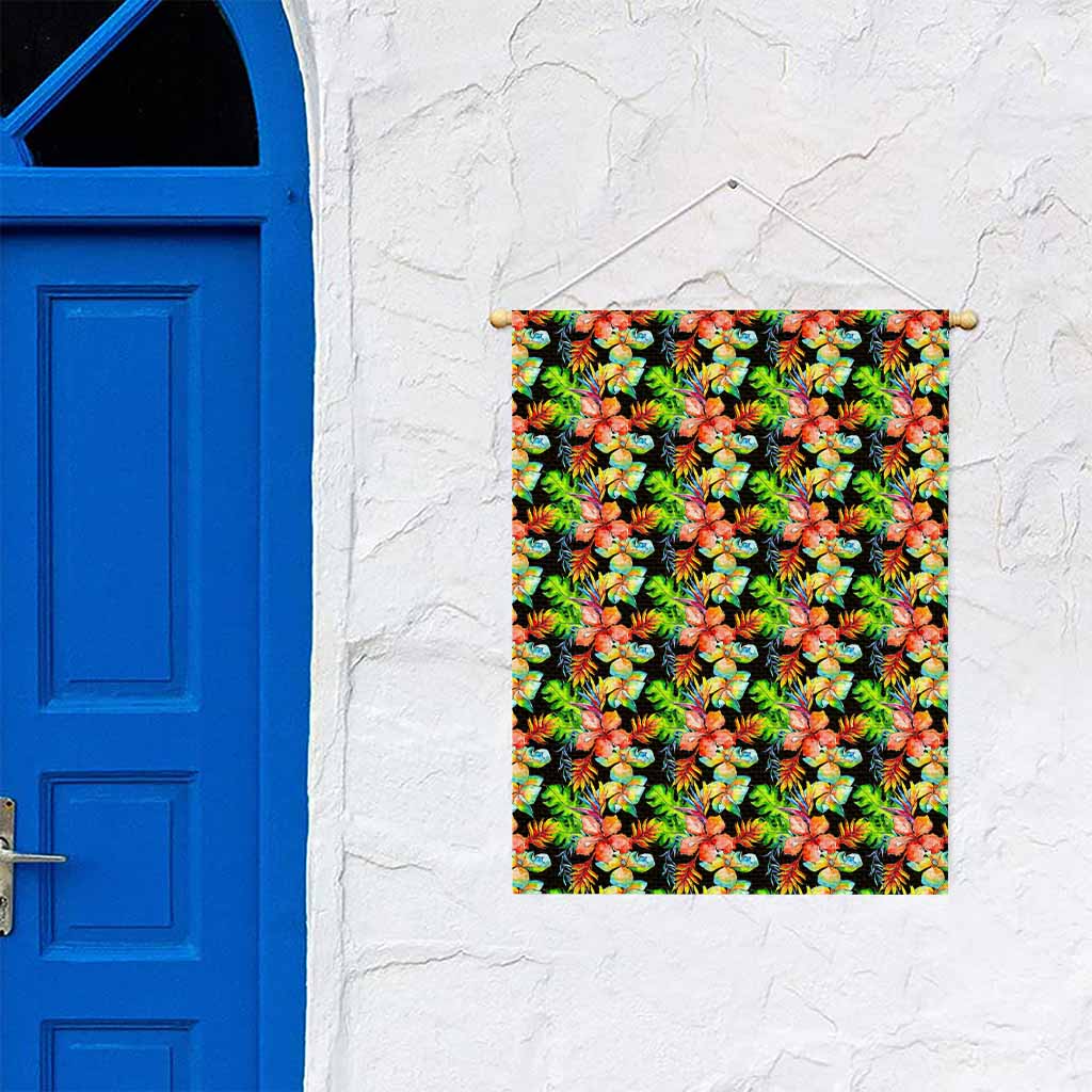 Tropical Hawaii Flowers Pattern Print Garden Flag