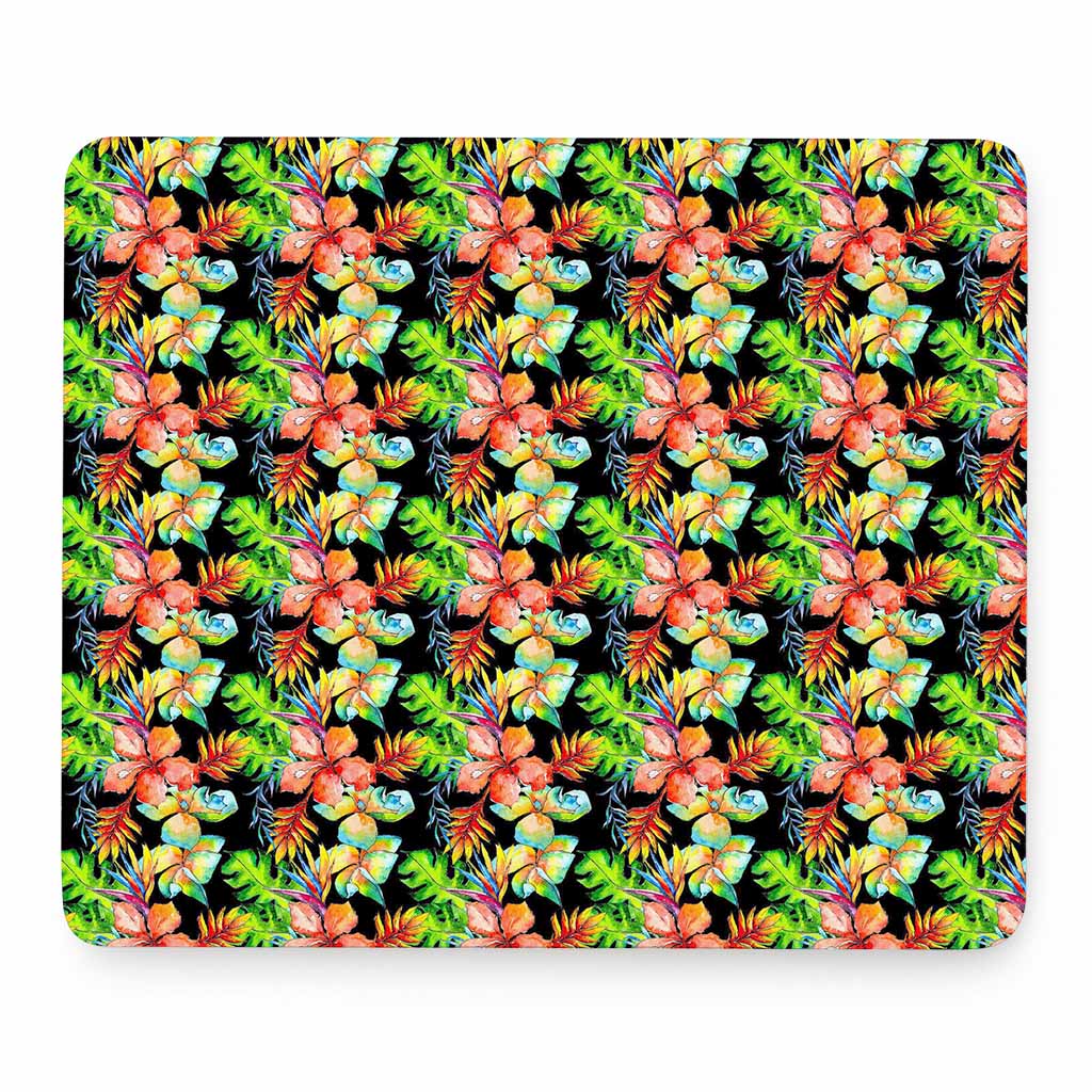 Tropical Hawaii Flowers Pattern Print Mouse Pad
