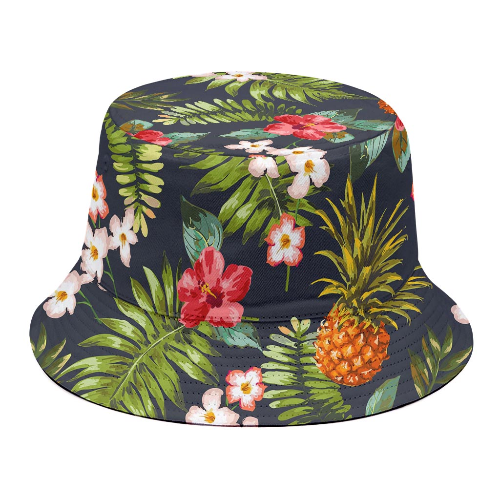 Tropical Hawaii Pineapple Pattern Print Bucket Hat