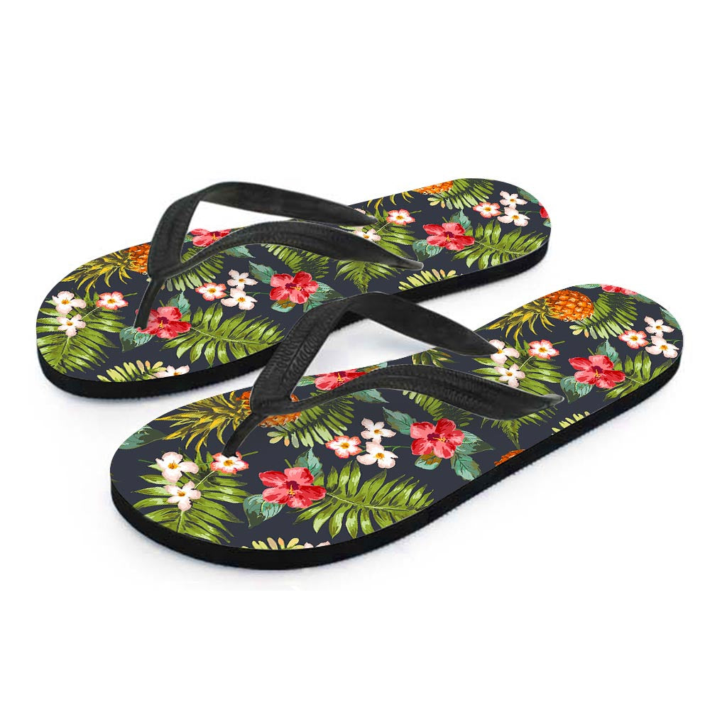 Tropical Hawaii Pineapple Pattern Print Flip Flops