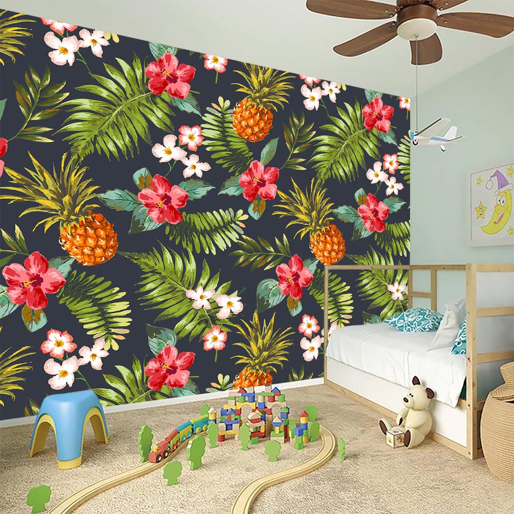 Tropical Hawaii Pineapple Pattern Print Wall Sticker