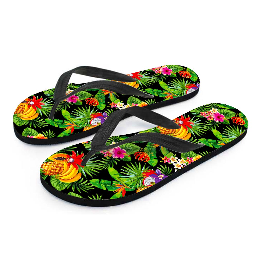 Tropical Hawaiian Fruits Pattern Print Flip Flops
