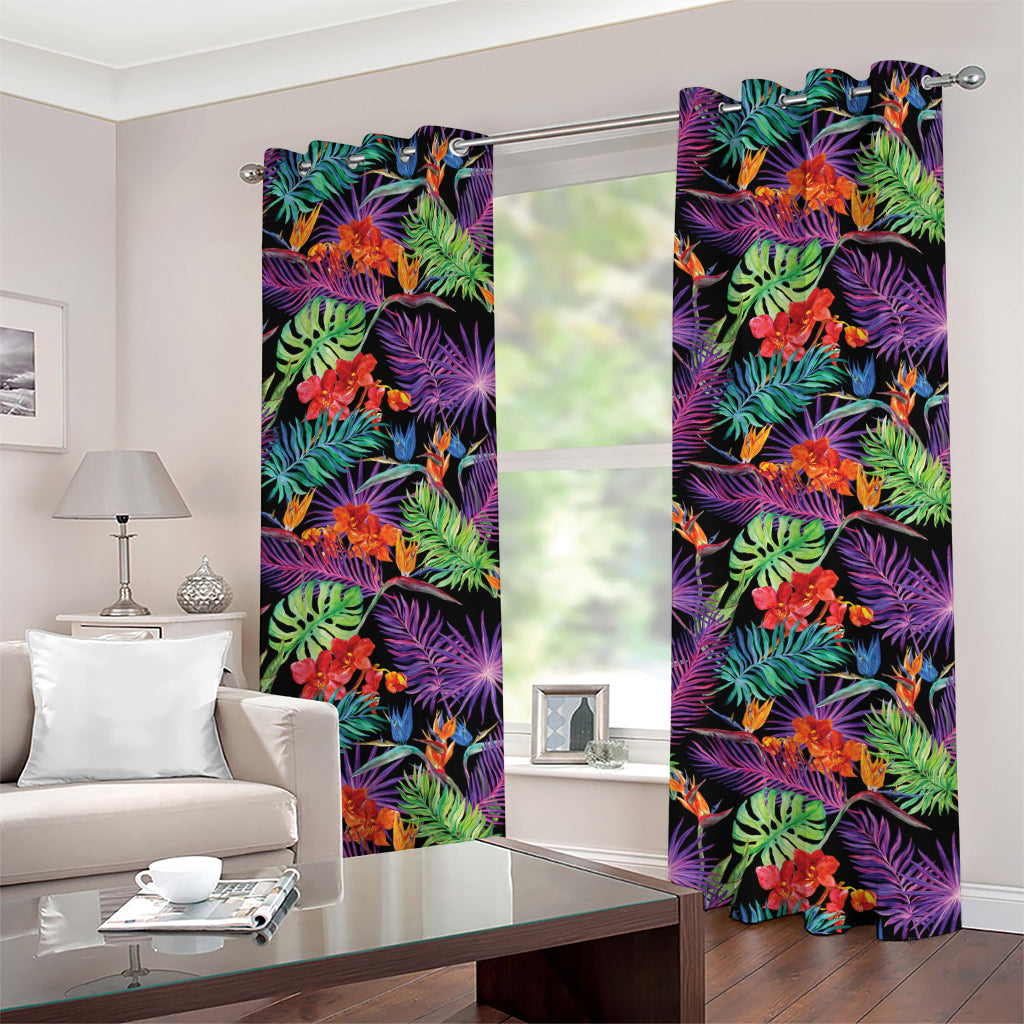 Tropical Hawaiian Jungle Print Grommet Curtains