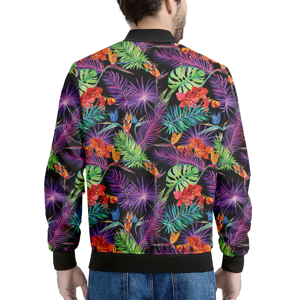 Tropical Hawaiian Jungle Print Men's Bomber Jacket