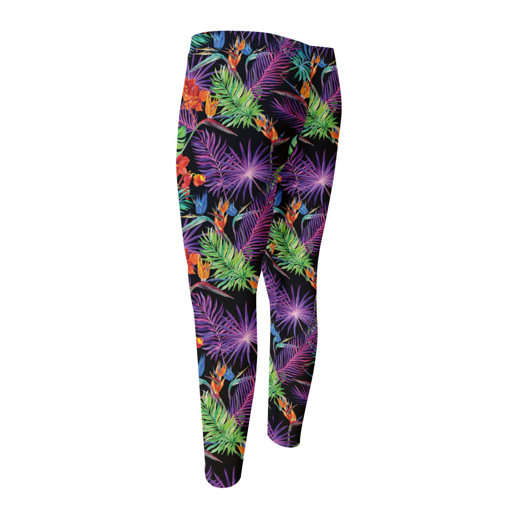 Tropical Hawaiian Jungle Print Men's Compression Pants