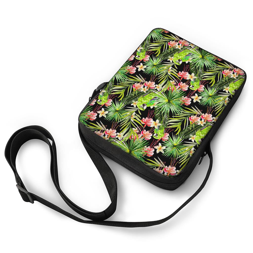 Tropical Hawaiian Parrot Pattern Print Rectangular Crossbody Bag