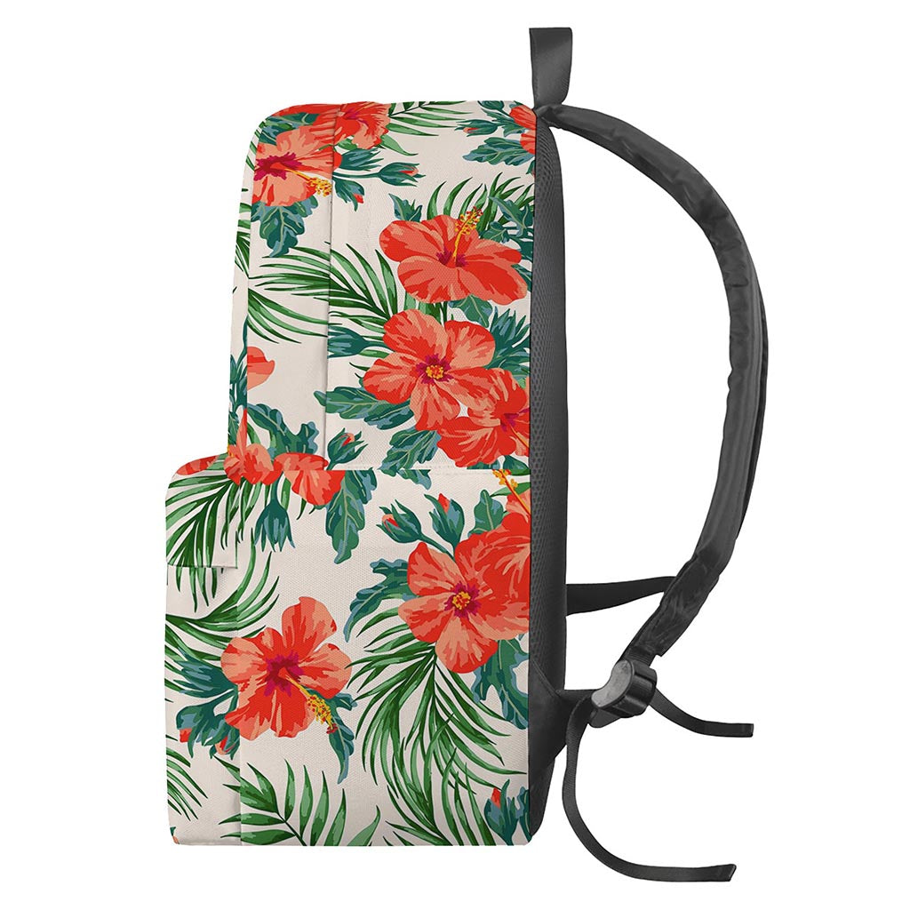 Tropical Hibiscus Blossom Pattern Print Backpack